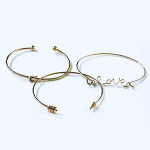 Stack of 3 Gold  Bracelets